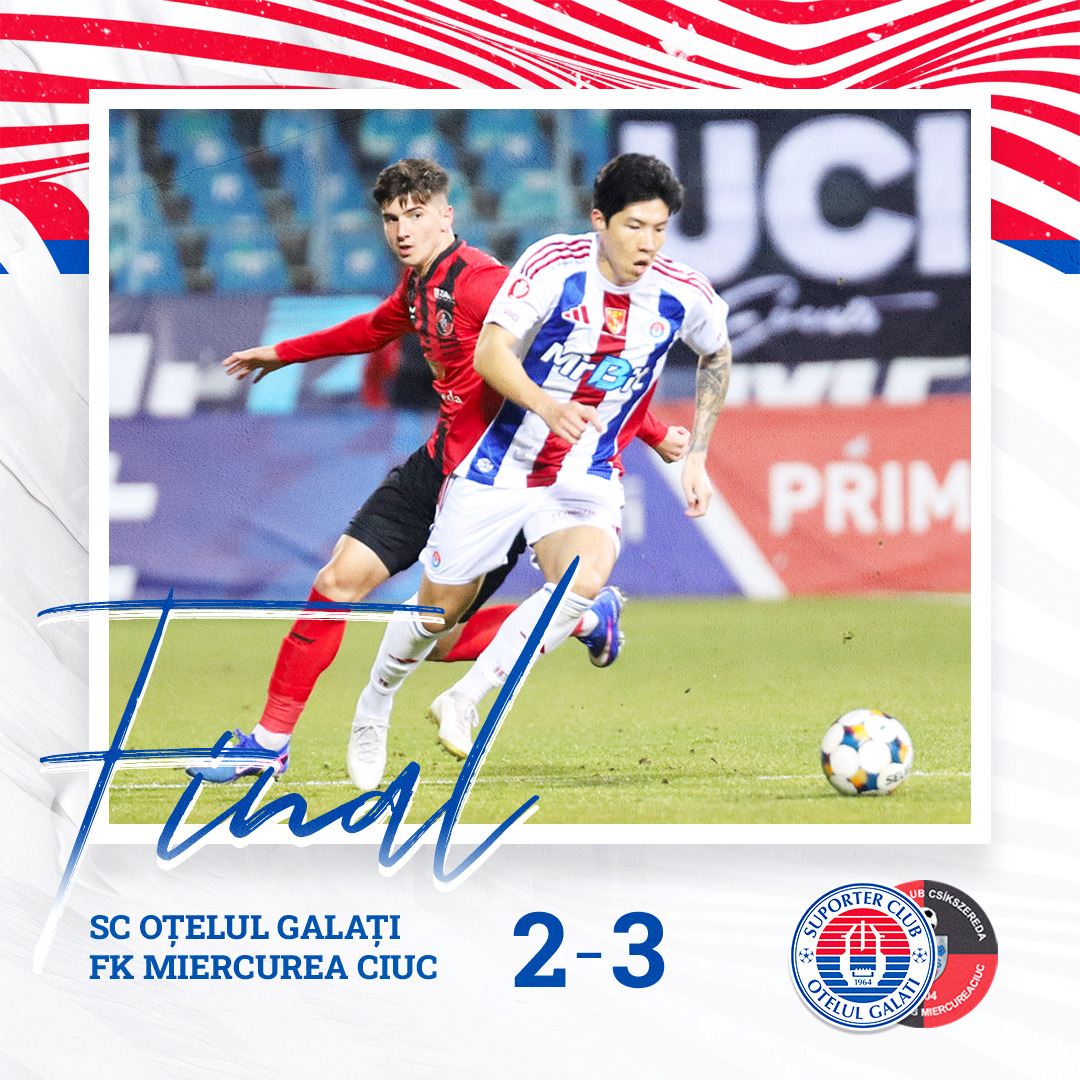 Superliga: Oţelul Galaţi nu a mai jucat nimic după pauză şi a pierdut cu Csikszereda la debutul în play-out