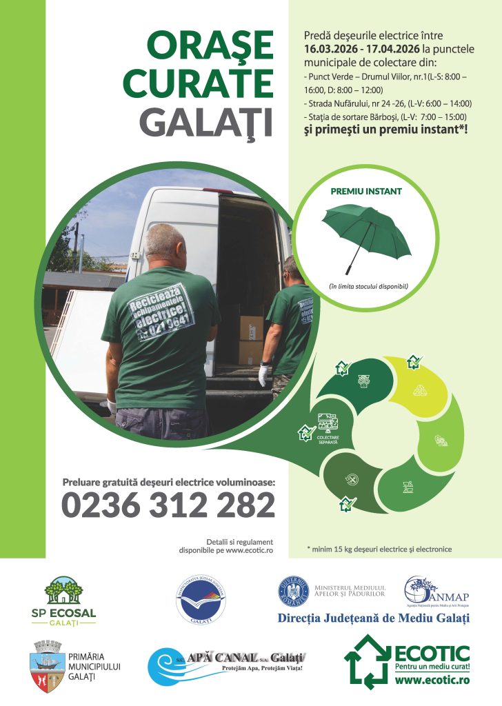 SP Ecosal îndeamnă gălăţenii să predea corect spre reciclare deşeurile electrice