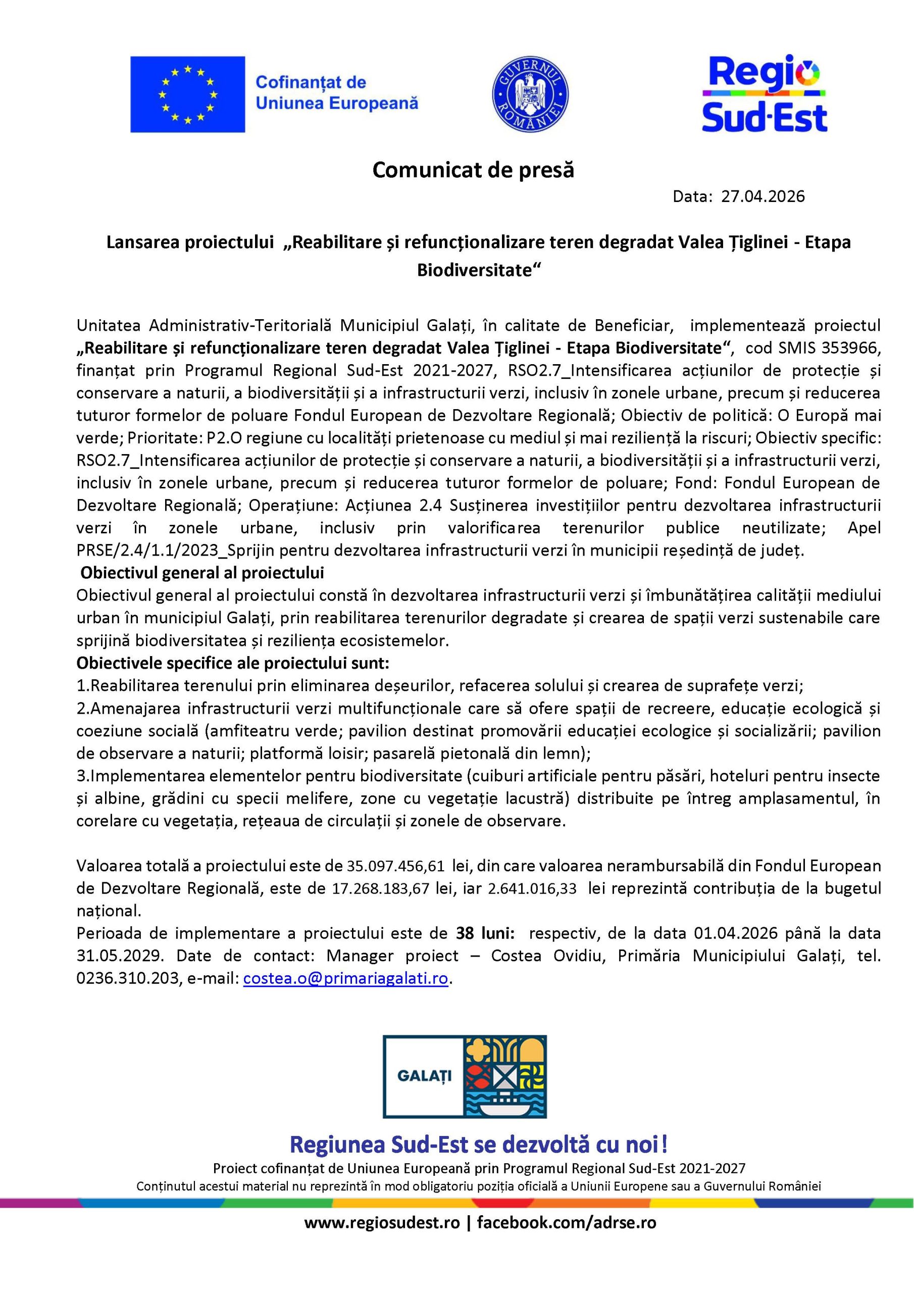 Comunicat de presă 27.04.2026