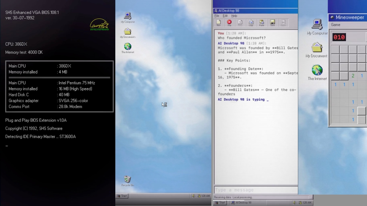 Când nostalgia întâlneşte AI-ul: experienţa inedită oferită de AI Desktop 98