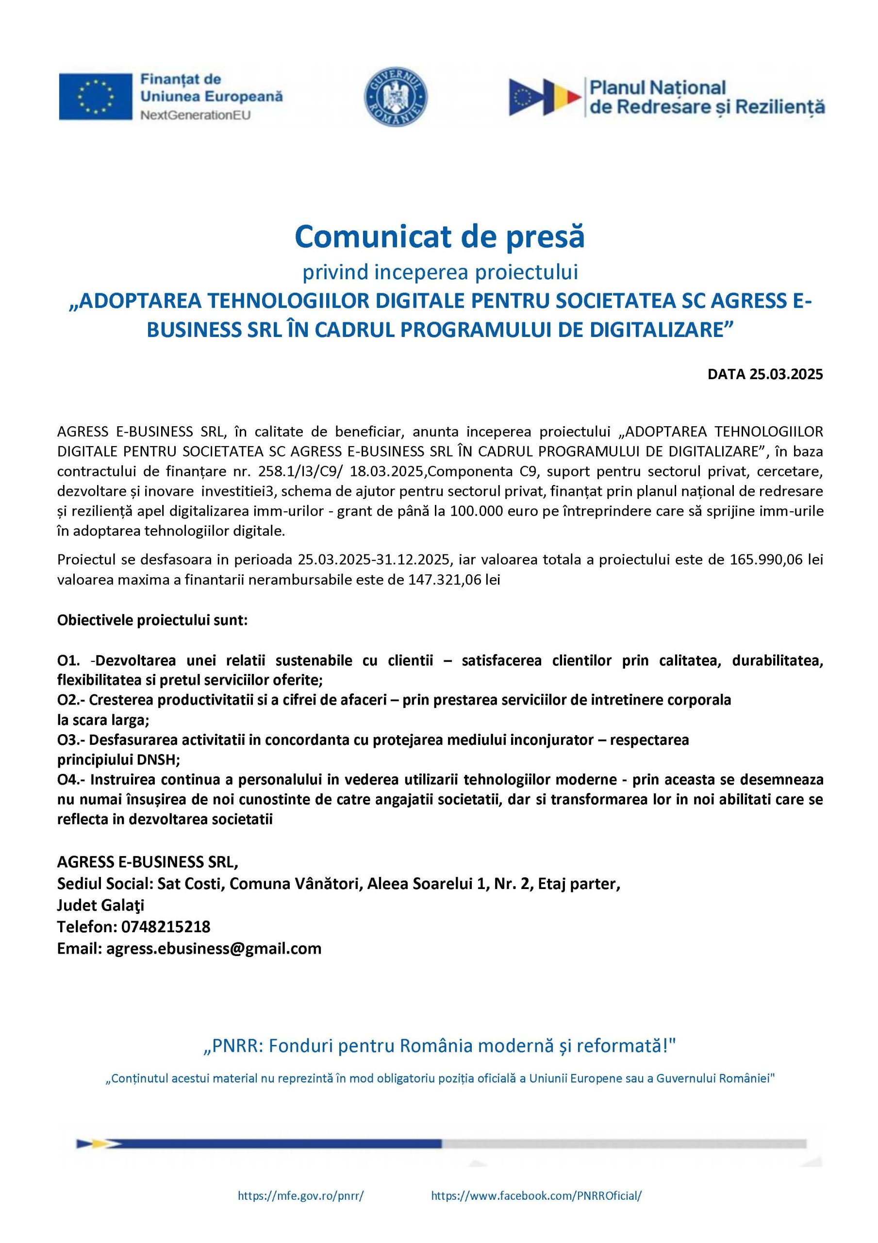 Comunicat de presă DATA 25.03.2025