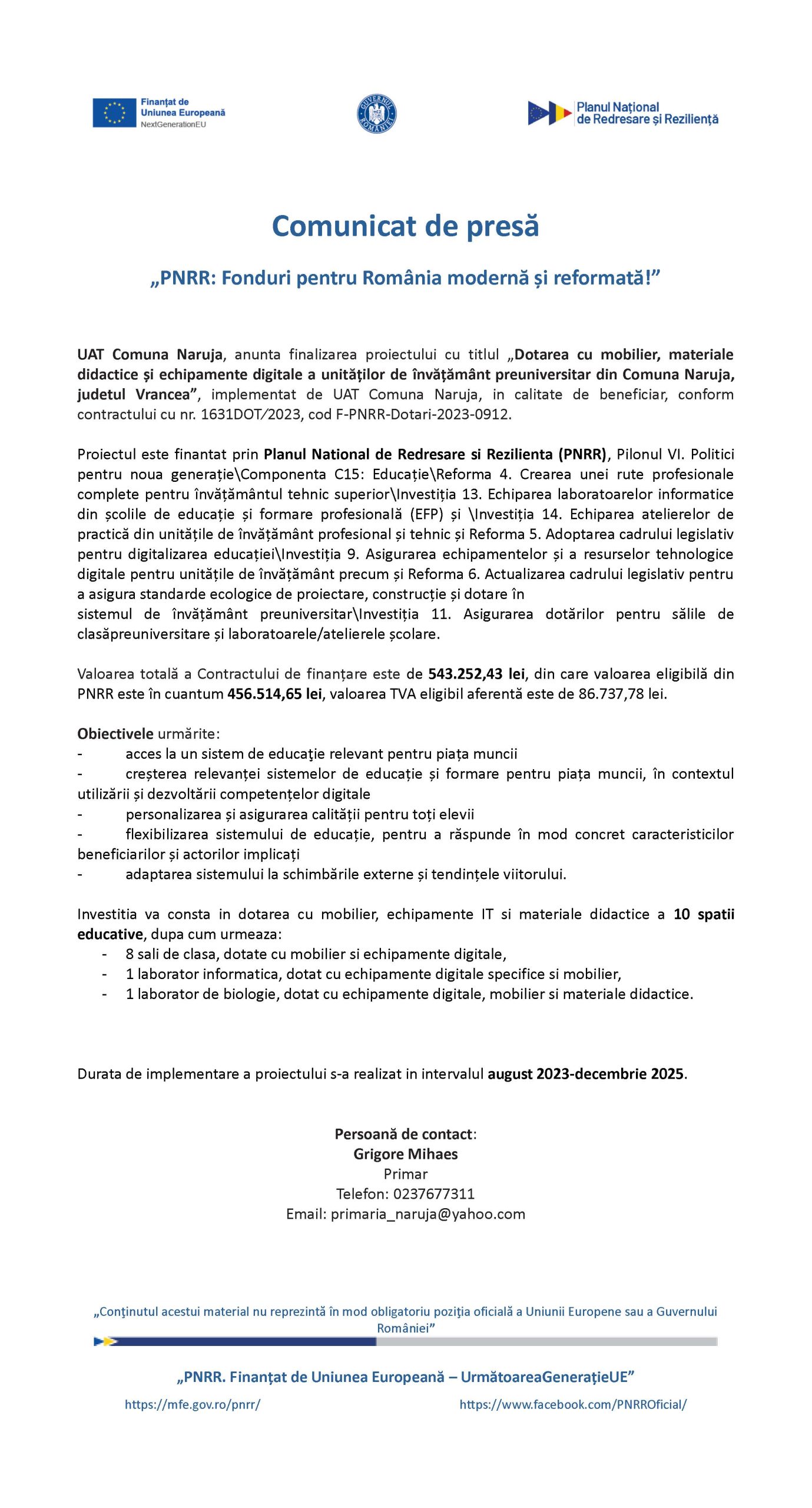 Comunicat de presă 05.05.2026