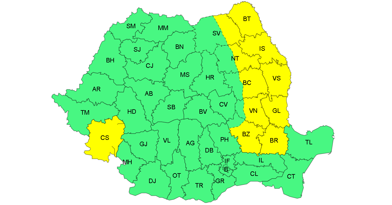 Galaţi: A fost prelungit CODUL GALBEN! Vânt puternic şi joi + o nouă informare meteo de vreme rea