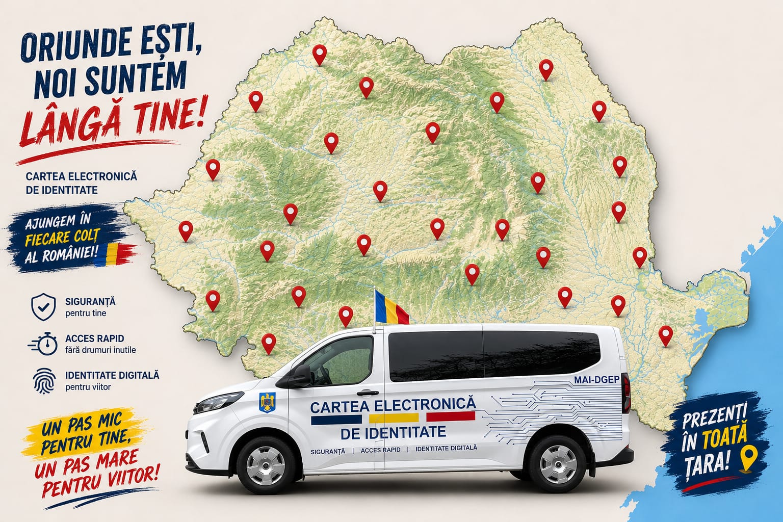 Caravana cărţii electronice de identitate a ajuns în Galaţi: unde vă puteţi schimba gratuit buletinul în următoarele zile