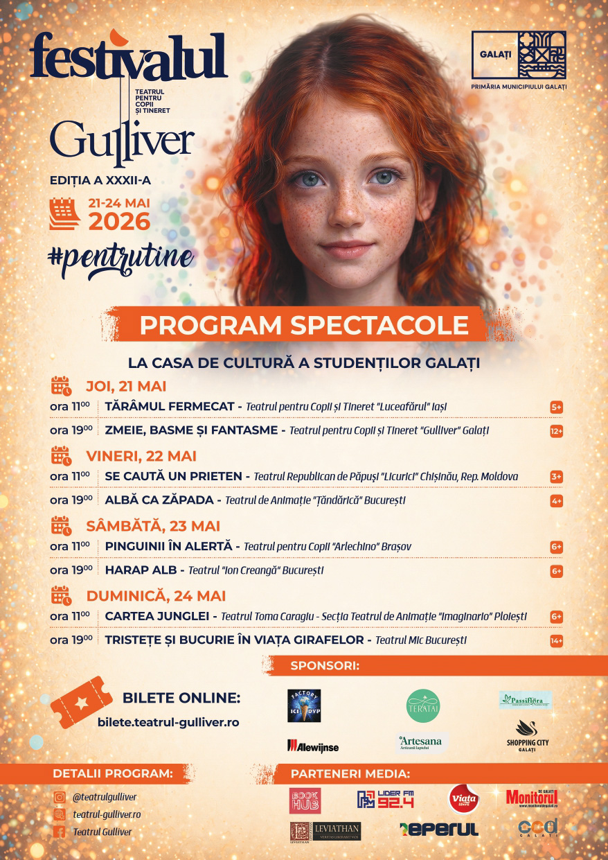 Festivalul Internaţional de Animaţie „Gulliver” 2026 începe peste o săptămână la Galaţi