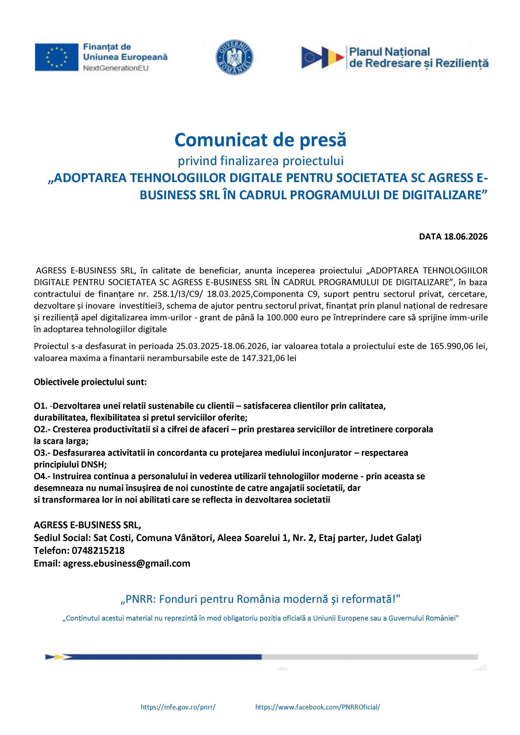 Comunicat de presă DATA 18.06.2026
