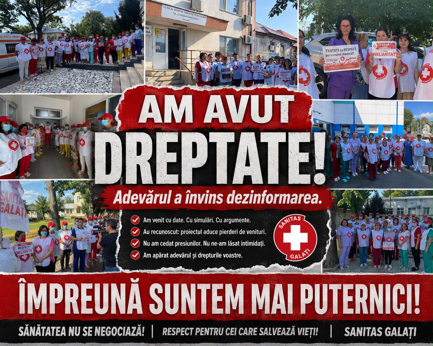 Greva generală SANITAS din Galați a fost suspendată: Conflictul colectiv de muncă rămâne deschis