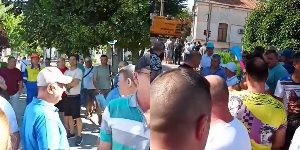 Siderurgiştii din Liberty Galaţi, protest spontan la Prefectură: ”Vrem să muncim”