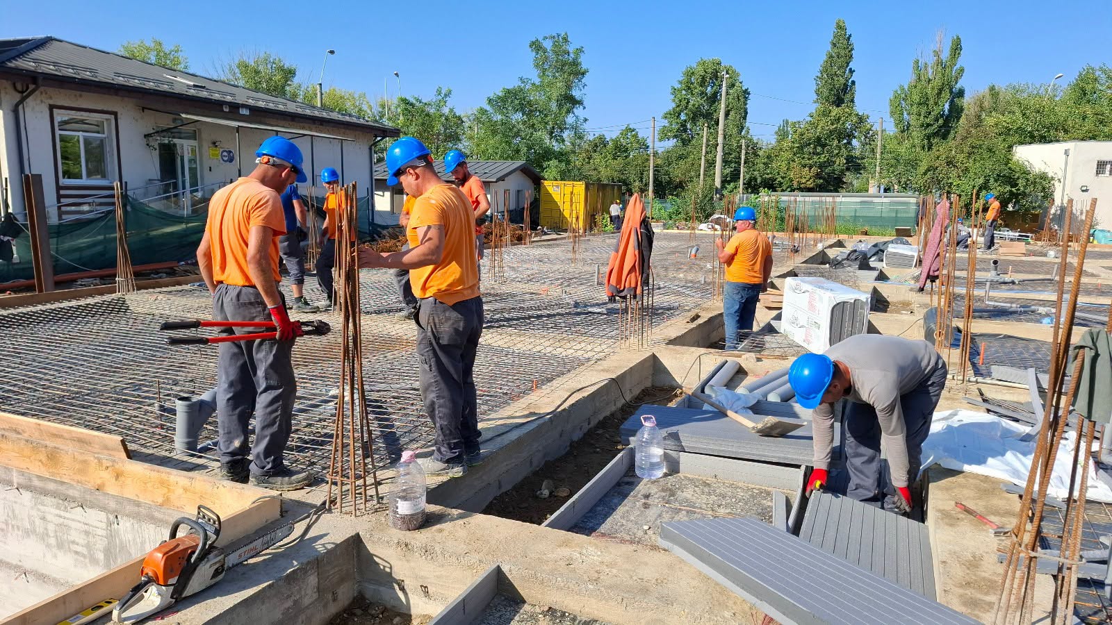 Pregătiri pentru turnarea parterului noului pavilion medical de la Spitalul de Boli Infecțioase din Galați
