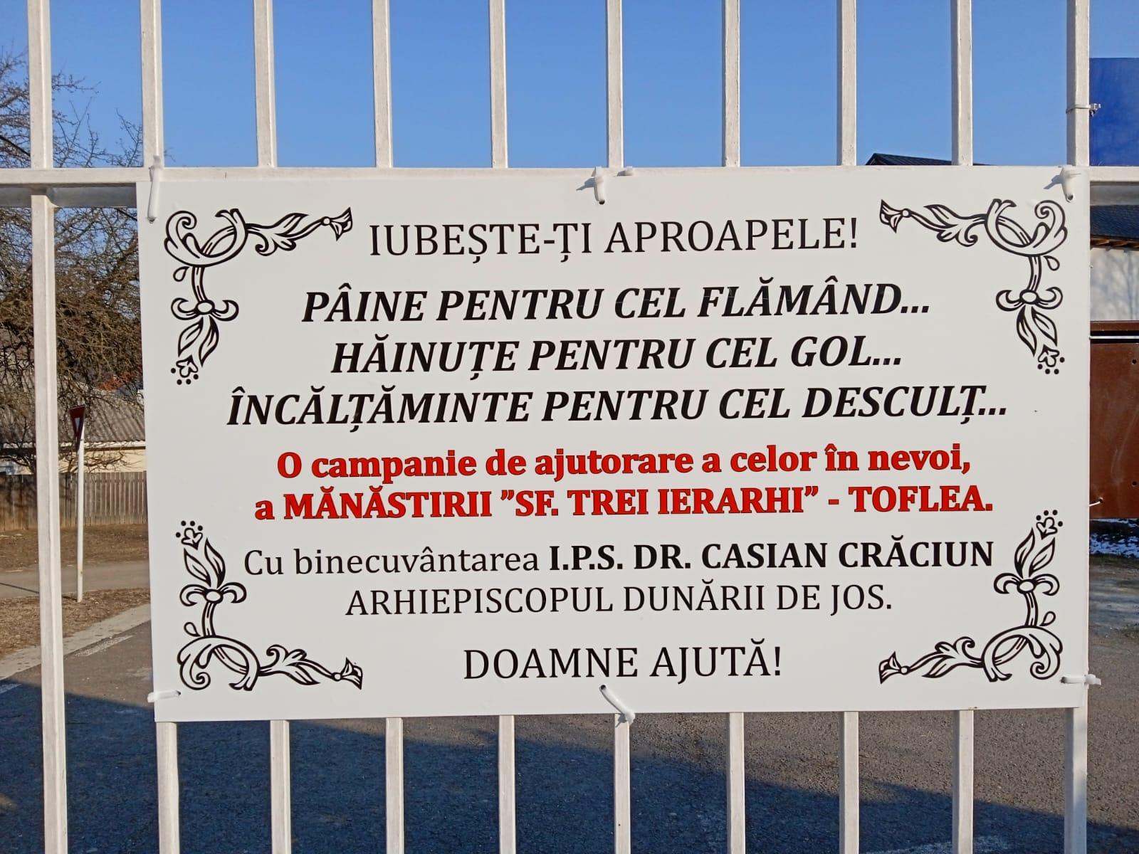 Programul umanitar „Iubește-ți aproapele!”: Sute de familii din județul Galați primesc săptămânal ajutoare de la Mănăstirea Toflea