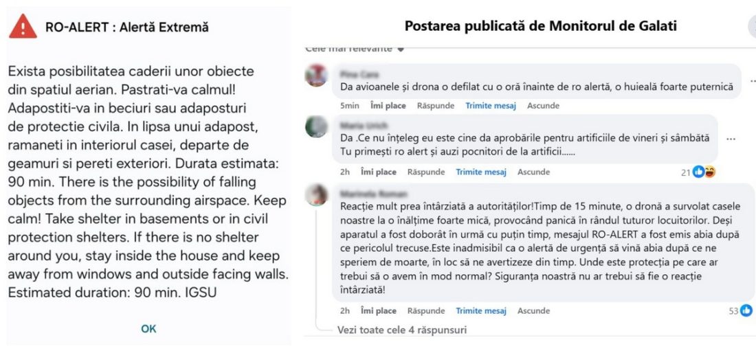 ”Am auzit avioanele înainte de RO-ALERT”. Reacţiile gălăţenii în timp ce alerta era în desfăşurare