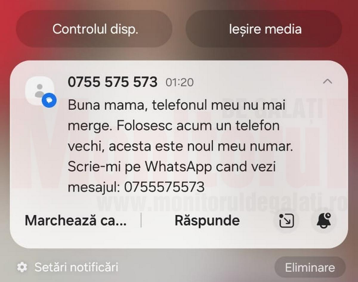 Atenție la noua țeapă prin SMS: „Bună, mamă, telefonul meu nu mai merge”! Cum încearcă escrocii să golească conturile gălățenilor