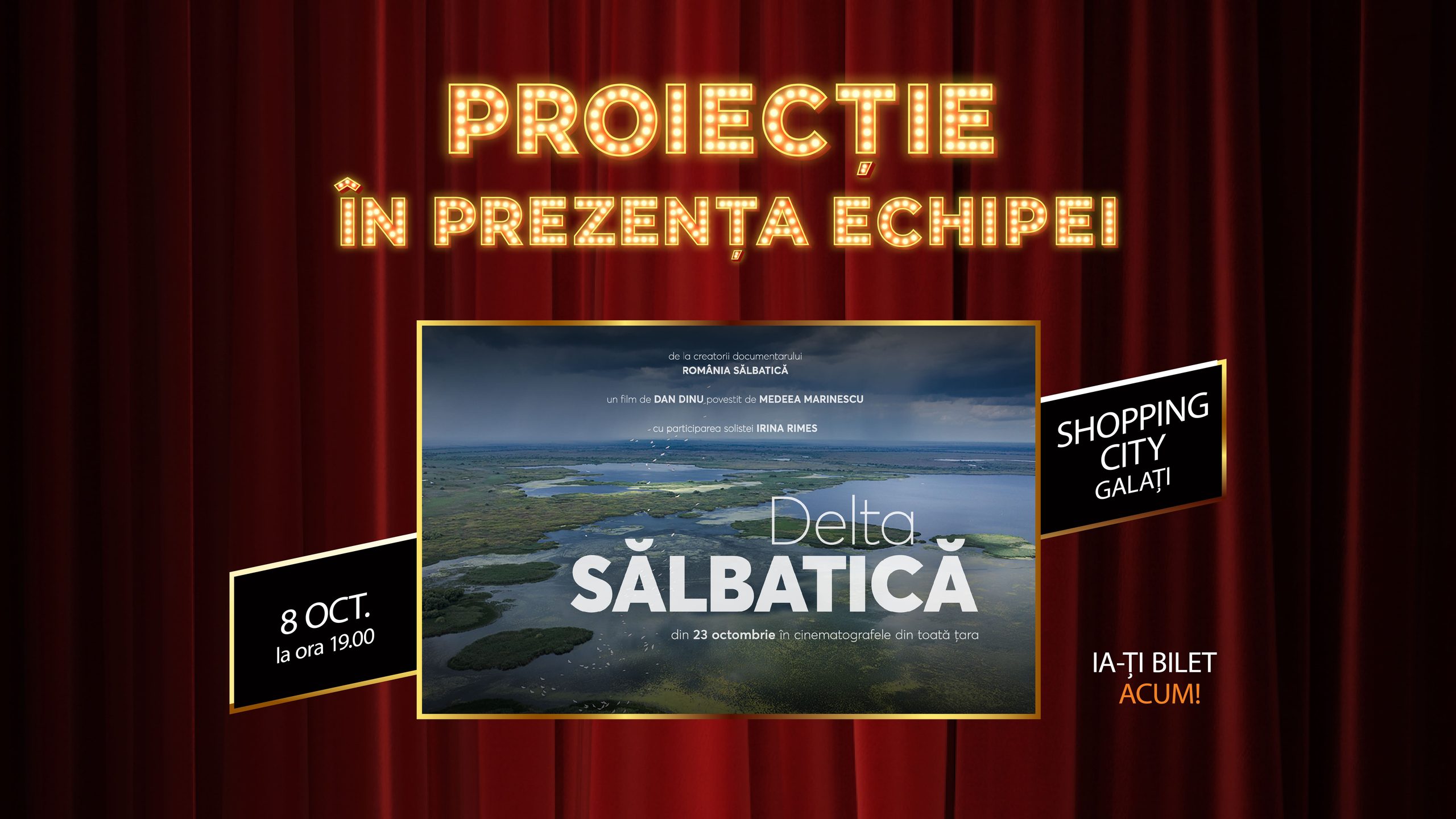 Avanpremieră de excepţie la Galaţi: Documentarul „Delta Sălbatică” aduce natura pe marele ecran într-o experienţă inedită alături de regizorul Dan Dinu