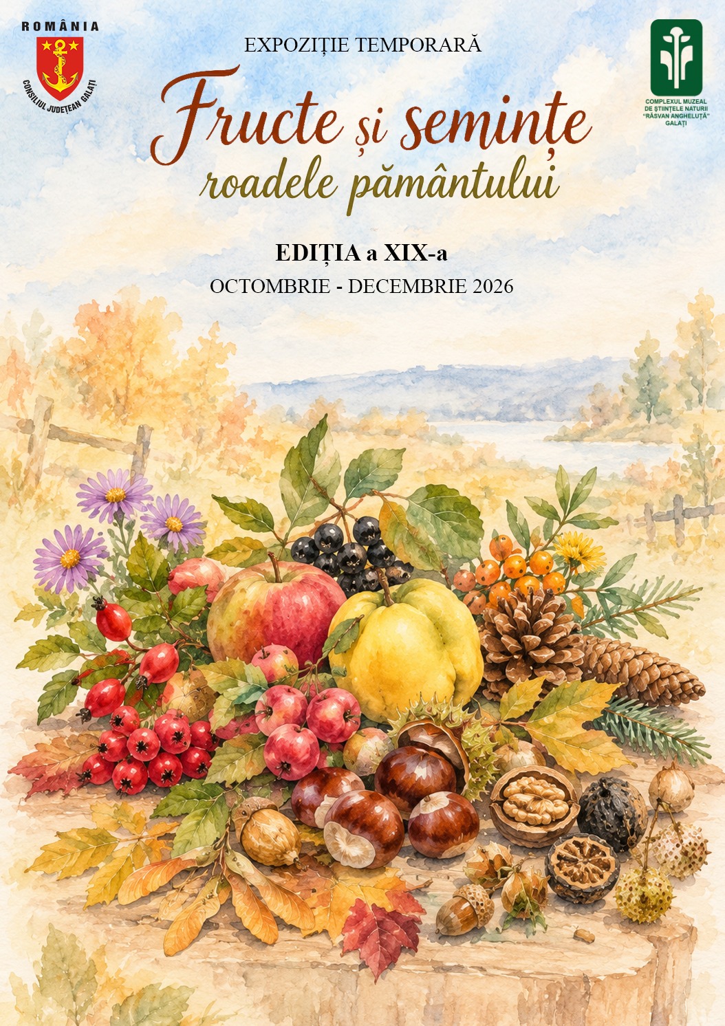 Comoara verde de la Complexul Muzeal: A fost deschisă expoziţia „Fructe şi seminţe - Roadele Pământului”, la Grădina Botanică din Galaţi