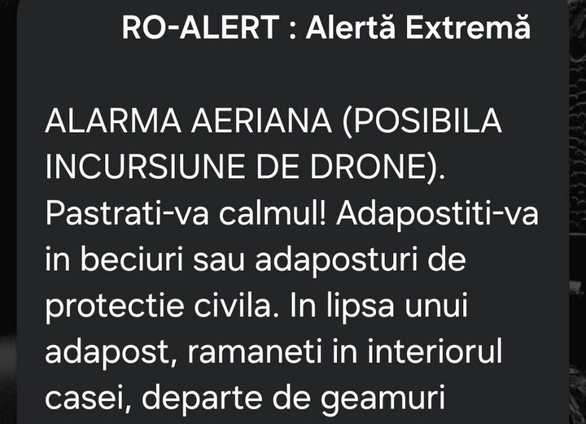 Alerte de drone în lanț la graniță: Nou mesaj RO-Alert recepționat și în Galați, după ce radarele MApN au depistat o țintă lângă Insula Șerpilor